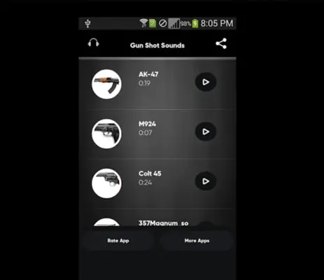 Gun Shot Sounds android App screenshot 1